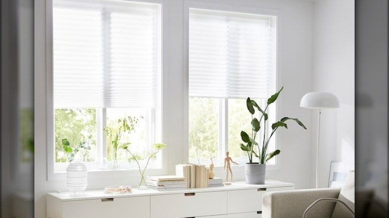 Sheer white blinds 