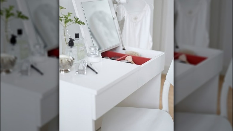 White vanity table