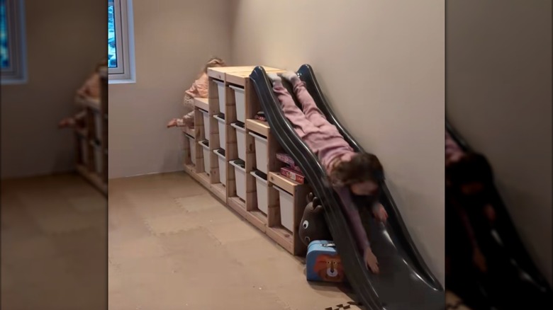 Screenshot of TikTok video showcasing slide and TROFAST hack