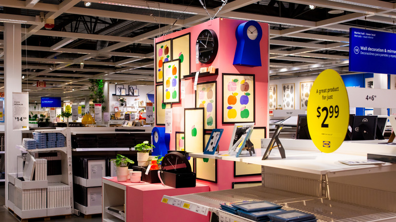 Wall decor showcased inside an IKEA