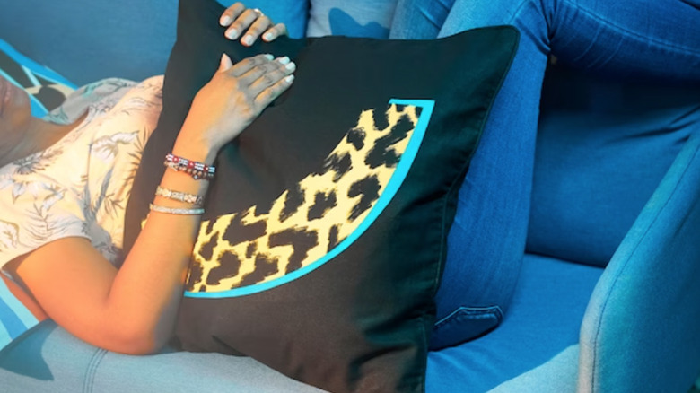 black and leopard throw pillow