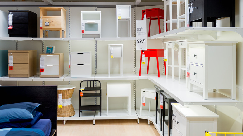 End tables on display at IKEA