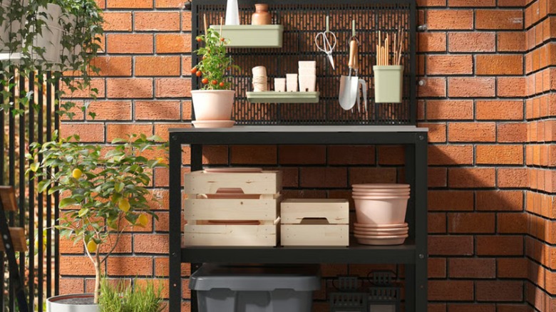 IKEA GRILLSKAR with gardening supplies on it