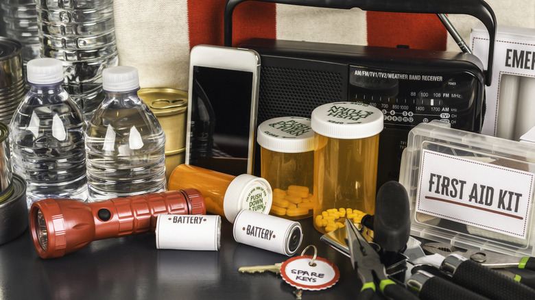 emergency kit on table