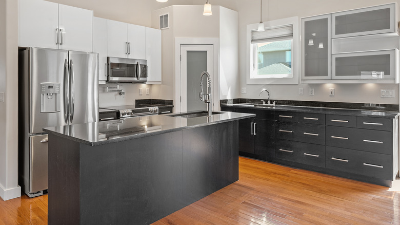 A modern kitchen with stainless steel touches