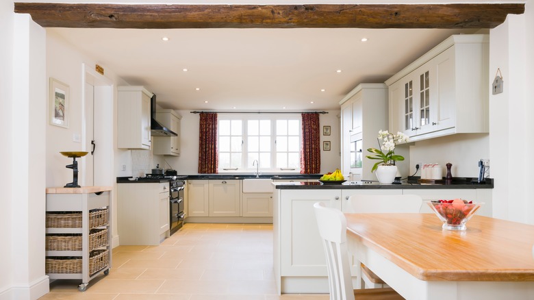 white walls in kitchen 