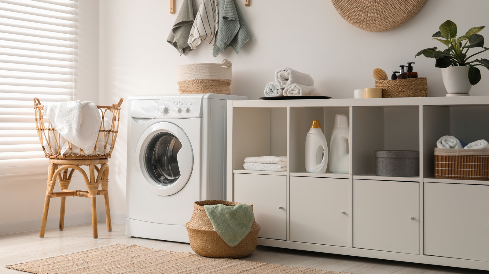 Increase Laundry Room Storage With A Spice Rack Hack