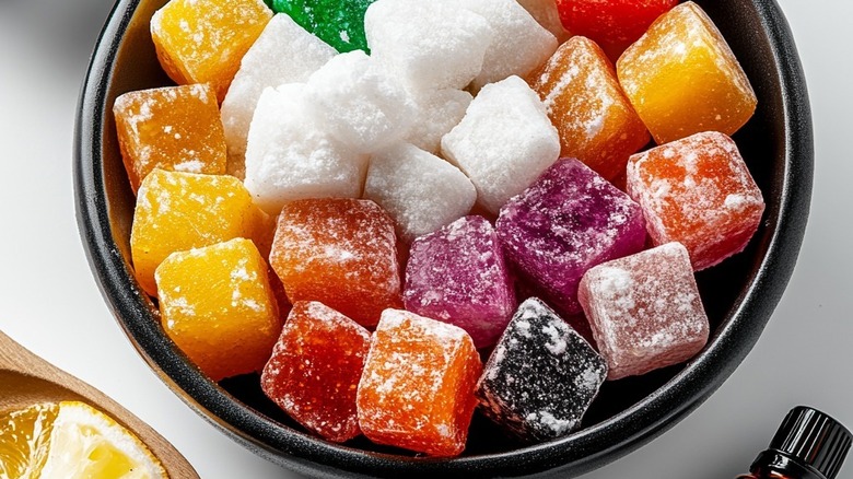bowl with colorful aroma stones