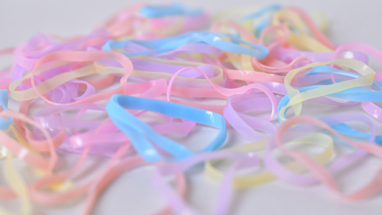 an assortment of colorful pastel small hair ties