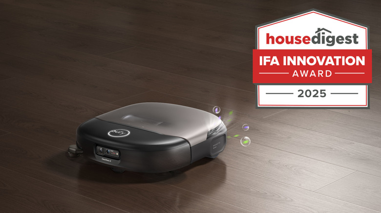 eufy Omni S2 floor cleaner beside House Digest IFA Innovation Award badge