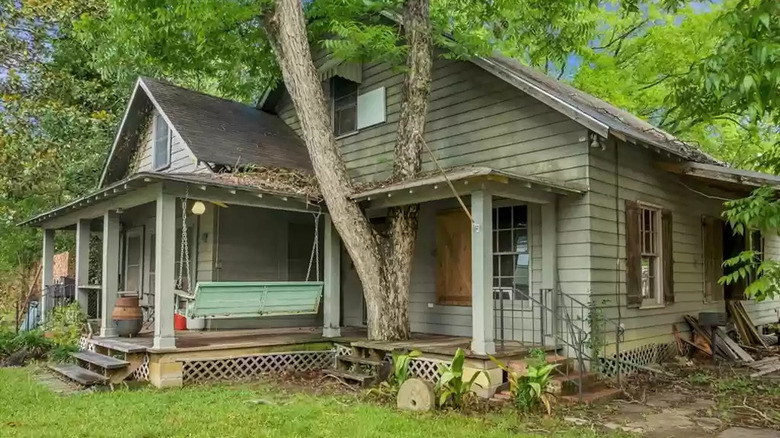 Green guest house exterior