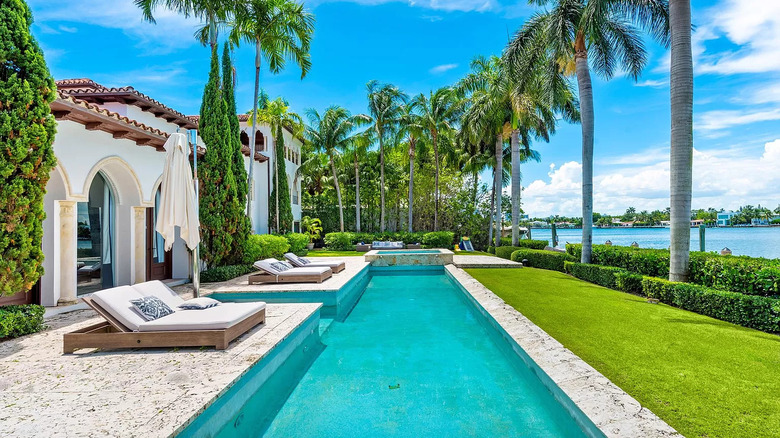 Exterior of house with pool