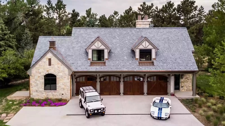 detached garage of Colorado mansion