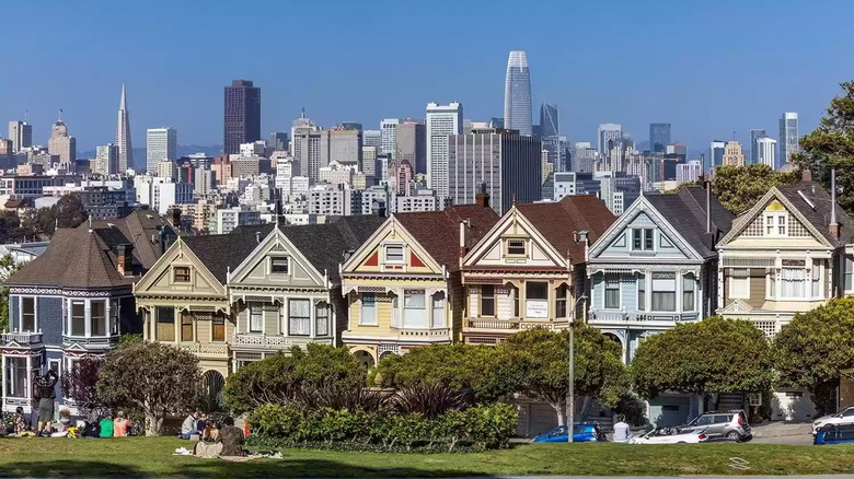 View of San Francisco townhouses 