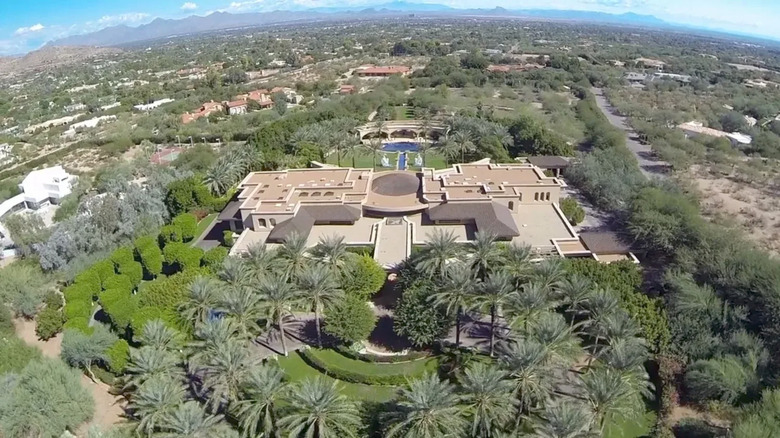 Arial view of Arizona mansion