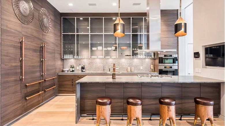the kitchen 