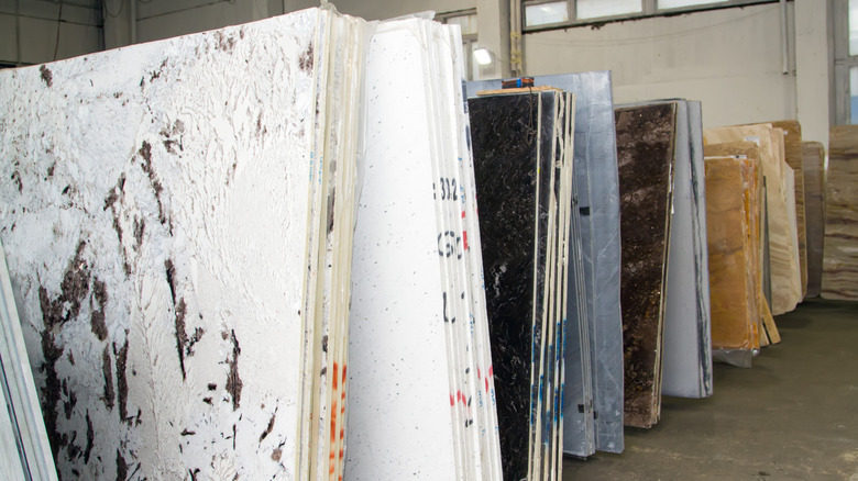 Slabs of stone countertops
