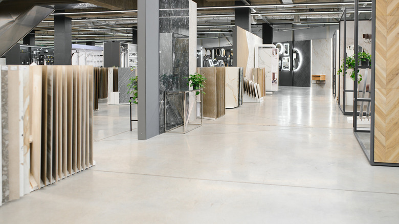 A countertop showroom