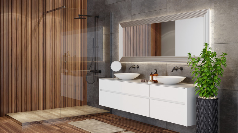 Bathroom interior with eco-friendly decor 