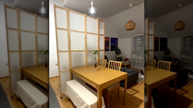 wooden room divider