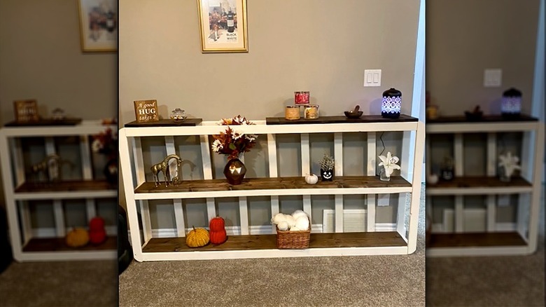 Bookshelf made from a box spring frame