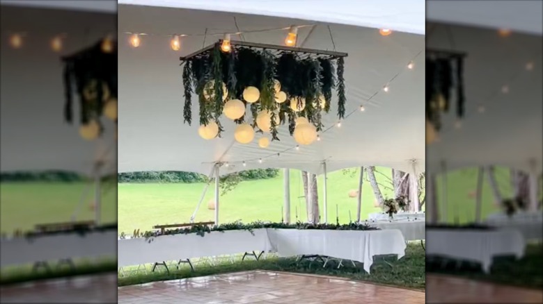 Hanging plant and lantern decor