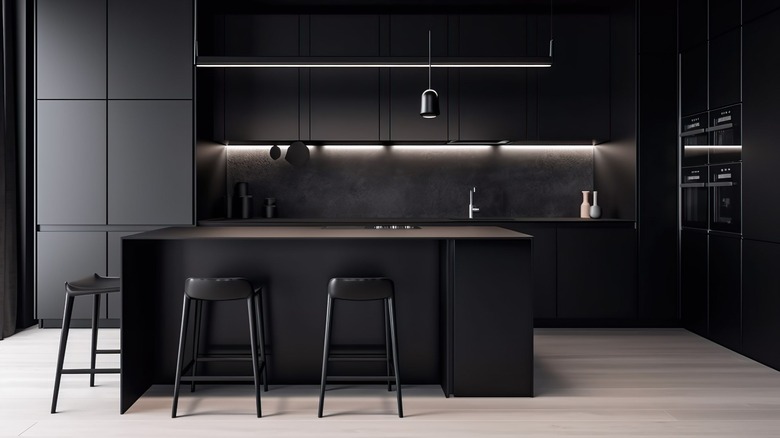 Stylish black kitchen
