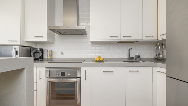 Small kitchen with limited cabinet space
