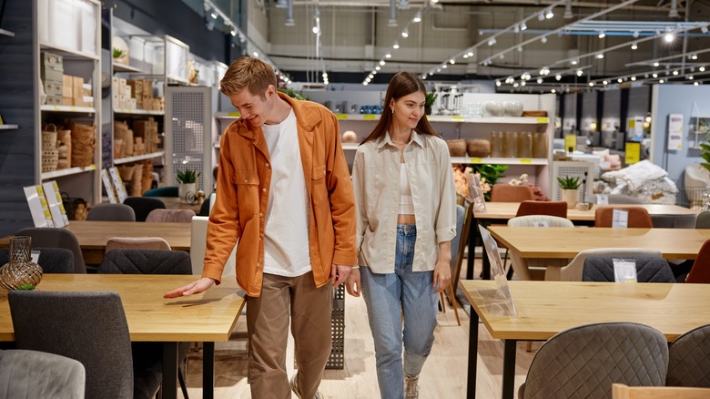 Couple shopping for furniture