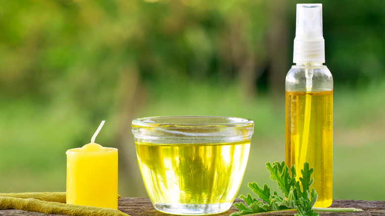 Citronella candle, oil and spray