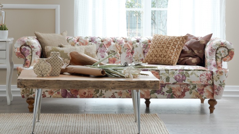 Chintz floral sofa