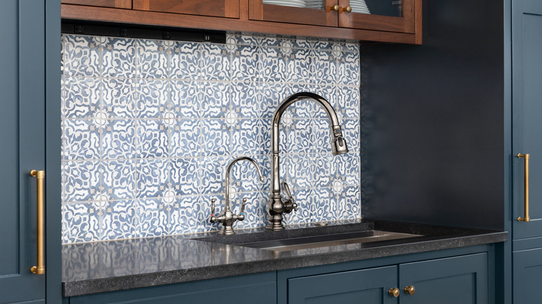 Encaustic tile in kitchen