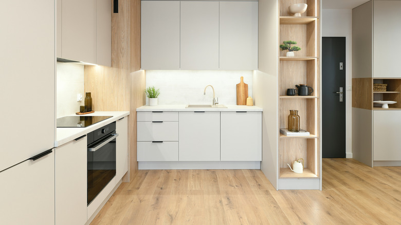 Kitchen with built-in appliances