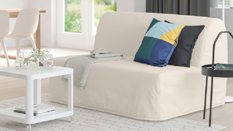 Sleeper sofa in couch position
