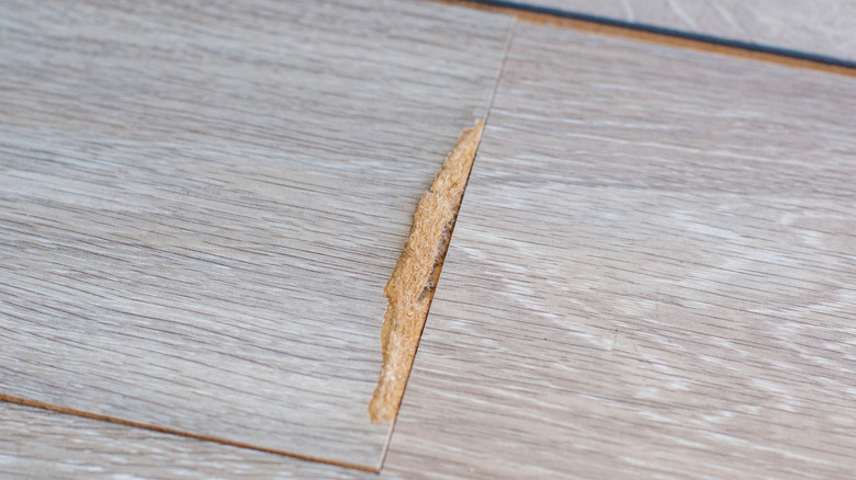 Large gouge in vinyl plank flooring
