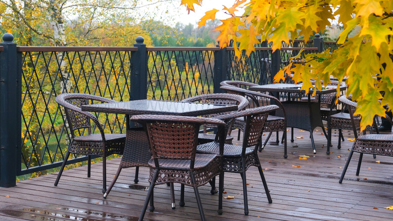 Damp outdoor wicker furniture post-storm