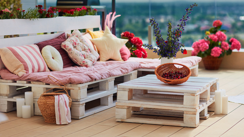 Patio furniture made from recycled pallets
