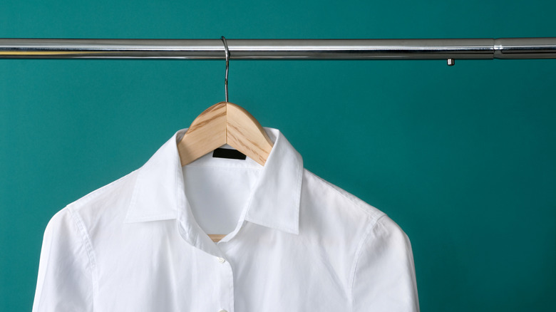 White dress shirt on hanger