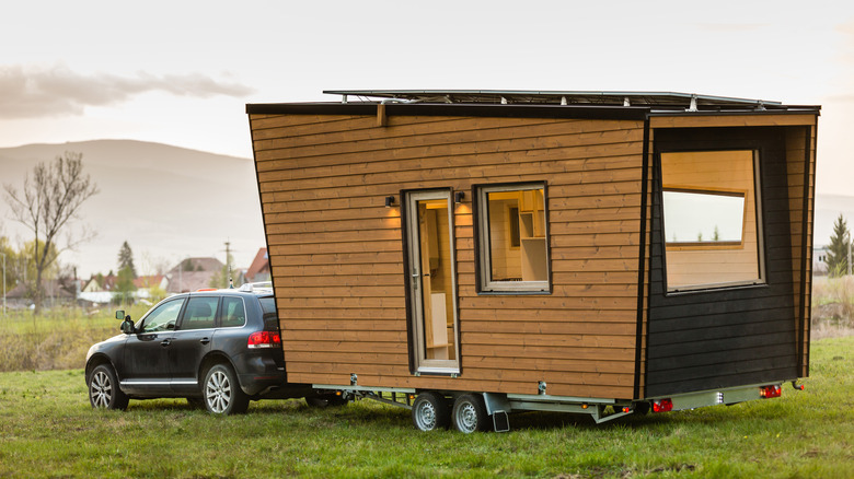 Tiny wooden and black house