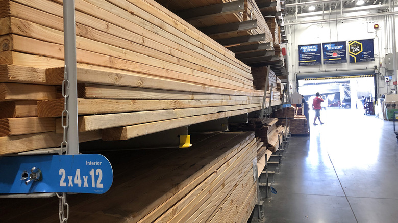 Wood section at Lowe's