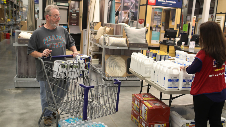 person shopping at lowe's