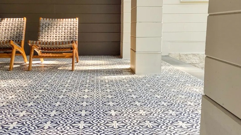 outdoor adhesive tile patio