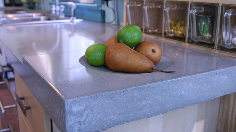 A kitchen countertop made with Quikrete Countertop Mix
