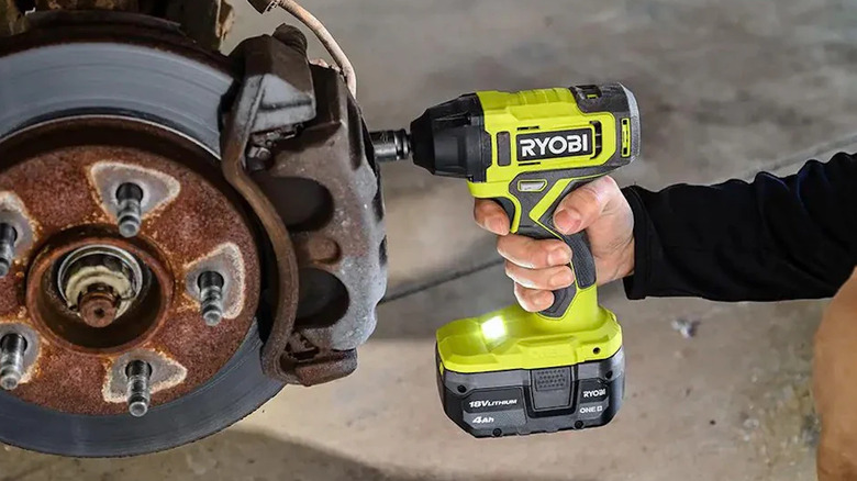 The Ryobi impact wrench used for home auto repair