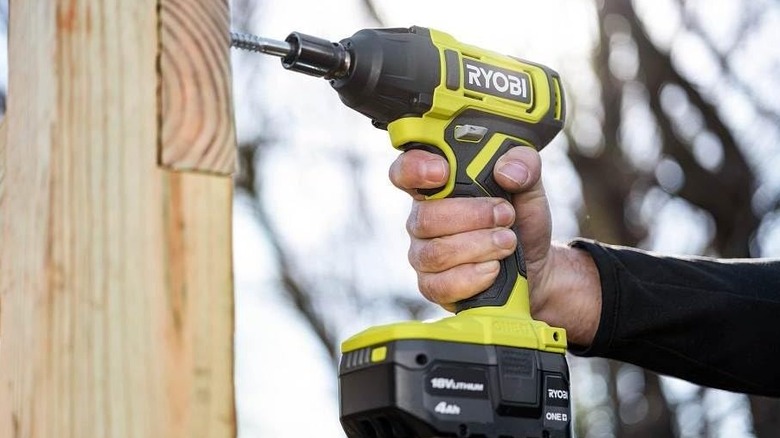 Ryobi impact wrench used to install lag bolts