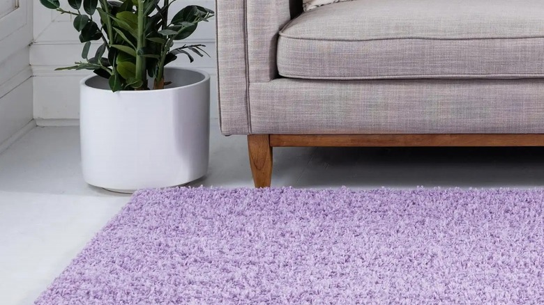 Purple shag rug
