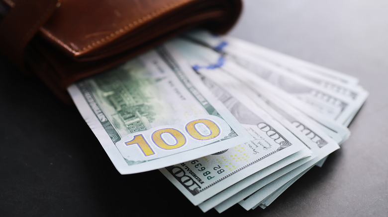 Wallet containing U.S. dollars