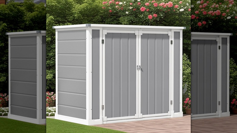 The Seizeen storage in gray and white.