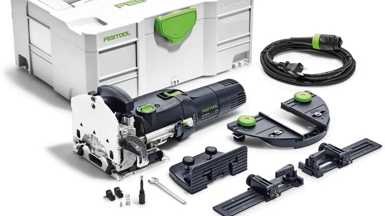 The complete Festool Domino Joiner kit comes in a high-quality case