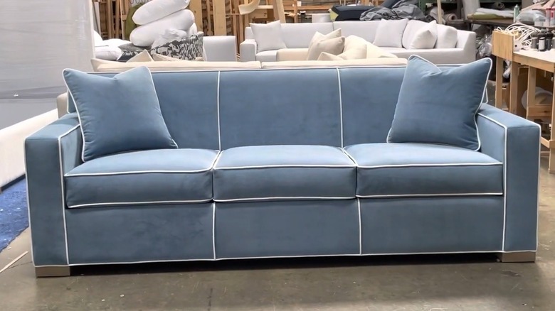 sofa with piping